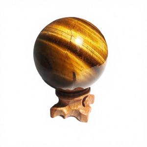 Natural Yellow Tiger Eye Gemstone Engraved Sphere Home Decoration Ball Halloween Christmas Gift <b>Crystal</b> Ball - Product Image 4