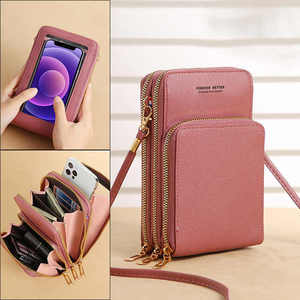 <span class=keywords><strong>Sac</strong></span> à bandoulière mini multifonctionnel antivol pour femme, durable, avec fermeture éclair, en PU, avec écran tactile, <span class=keywords><strong>porte</strong></span>-cartes pour téléphone portable - Product Image 3