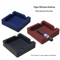 Cendriers carrés en silicone en gros, résistants aux hautes températures, lavables, supports à cigarettes, logo personnalisé, classiques
