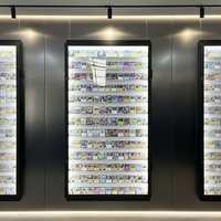 Vitrine d'exposition latérale en métal pour cartes à collectionner TCG Sport & Trading Cards, avec éclairage LED et portes verrouillables