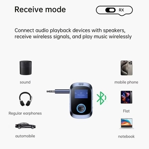 C85 Récepteur-émetteur audio <span class=keywords><strong>Bluetooth</strong></span> 5.4 2-en-1, adaptateur sans fil <span class=keywords><strong>multipoint</strong></span> avec micro, stéréo AUX 3,5 mm pour voiture et TV - Product Image 3