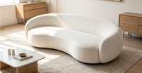 Canapé en velours courbé moderne, écologique, confortable, en forme d'arc, pour appartement, salon, mobilier de maison, vente en gros