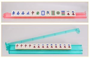 American Mahjong Rack Transparentes Acryl mit Drücker Tragbares modernes Unterhaltung regal aus strap azier fähigem Kunststoff - Product Image 3