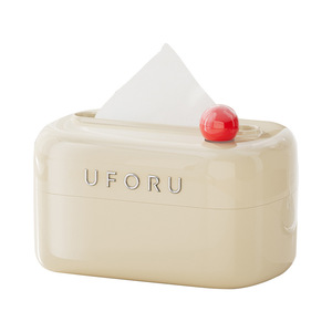 Uforu Tissue <b>Box</b> Creamy White <b>Waterproof</b> Desktop <b>Storage</b> Home Living Room Toilet Use - Product Image 3