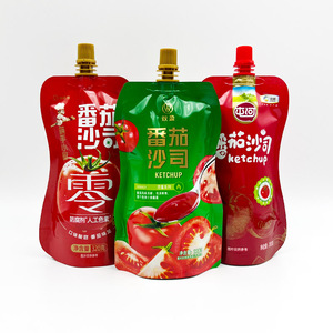 200ml/250ml/360ml en plastique Squeeze Honey Spout Pouch Ketchup Bbq Sauce <span class=keywords><strong>Tomate</strong></span> Sac <span class=keywords><strong>d</strong></span>'emballage <span class=keywords><strong>avec</strong></span> buse - Product Image 1