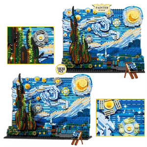 Vincent <span class=keywords><strong>Van</strong></span> <span class=keywords><strong>gogh</strong></span>'s Starry Night Mini modello Building Block Set educativo giocattolo per uomini donne di età compresa tra 5 e 7 anni perfetto regalo di compleanno - Product Image 6