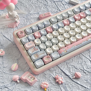 Personalidad Pink <span class=keywords><strong>Alice</strong></span> Keycaps 140 Teclas Perfil de M-OA PBT Dye Subbed Keycap para 61/64/68/104/108 Mx Switch Teclado mecánico - Product Image 2
