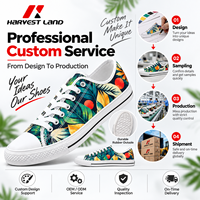 Baskets basses en toile personnalisées avec logo imprimé, motif personnalisé, à lacets, chaussures décontractées, OEM ODM, chaussures à marque privée