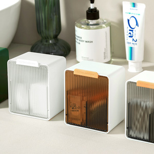 Xinzao Cotton Swab Storage <b>Box</b> Rectangular Wall Mounted Flip Top Makeup <b>Remover</b> Pad Hair Tie Organizer - Product Image 1