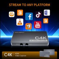 FEEWORLD C4K Ligero 4K HDMI 60Hz Entrada y salida Captura USB Plug and Play para transmisión de videojuegos Videoconferencia