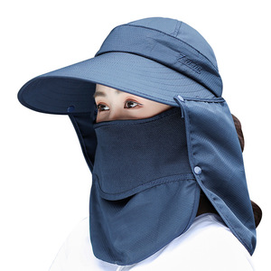 ZG été soleil UV protéger cyclisme grand chapeau seau à bords avec rabat de cou extérieur protéger casquette visage - Product Image 1