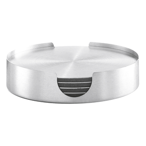 Zeller Present Glas-Untersetzer Edelstahl Ø 10cm plata 7tlg - Product Image 1