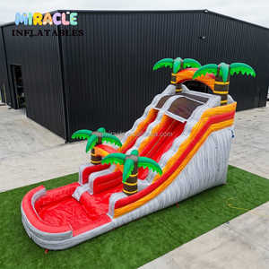 Toboggan aquatique gonflable commercial de 18 pieds avec piscine intégrée, toboggan aquatique professionnel en PVC pour adultes et enfants - Product Image 2
