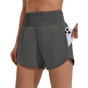 Shorts Deportivos FOXA para Mujer, Cintura Alta de 3'', con Bolsillos con Cierre, Secado Rápido, para Entrenamiento Atlético - Product Image 1