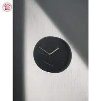 עיצוב בית קיר שעון שחור זהב שעון השיש אבן Ttable שיש משושה בשחור שעוני קיר קוורץ לוחות גדולים כפול פנים