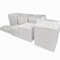 Ensemble de présentoirs cubes de buffet en acrylique blanc poli, sur mesure, grande taille, pour événements, vêtements et décorations de fête
