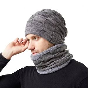 MHK75 Outdoor Riding Ski Unisex Winter Scarf Hat Set <b>Neck</b> <b>Warmer</b> Knit Polyester Lining Thick Beanie Skullie Cap - Product Image 5