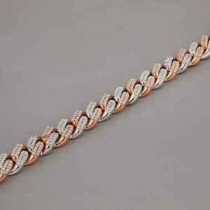 Luxury Moissanite Iced Cuban Link Bracelet 925 Sterling <b>Silver</b> Plated Hip Hop Style Trendy Chain Jewelry Gift <b>for</b> <b>Men</b> Women - Product Image 2