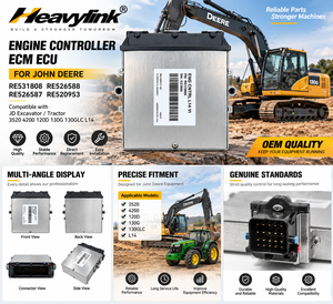 Contrôleur de moteur Heavylink ECM ECU RE531808 RE526588 pour John Deere 3520 4200 120D 130G 130GLC L14 Excavateur Tracteur - Product Image 1