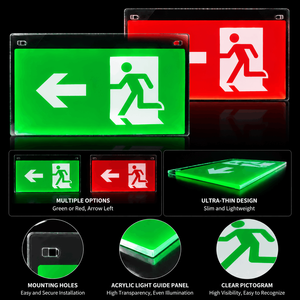Panel de Guía Luminosa Resistente a Impactos y al Fuego, con Material de PC, para Señalización de Salidas de Emergencia - Product Image 1