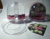 Noël nouvel an insérer 2 côtés Sublimation photo cristal cadre Photo Souvenir bricolage paillettes personnalisé boule à neige
