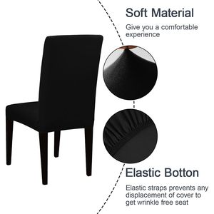 Housses de chaises de salle à manger modernes en Spandex 4 pièces extensibles et amovibles lavables pour la fête à la maison, l'hôtel ou le mariage en stock - Product Image 4