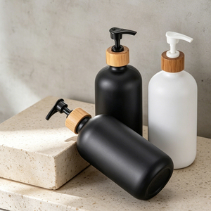 Anneau en bambou noir blanc shampooing en plastique bouteille vide matériau PET pour stocker le shampooing pour emballage cosmétique - Product Image 5