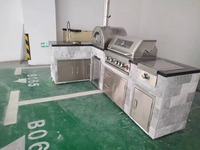Haute qualité en acier inoxydable 304 cadre cuisine extérieure four à Pizza Style américain barbecue gril hauteur de cuisson réglable grille chromée