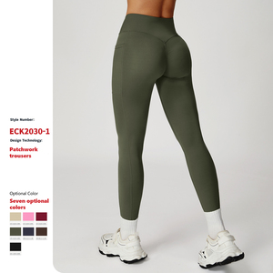 XW-ECK2030-1 Pantalons de sport de <span class=keywords><strong>yoga</strong></span>, de gym, de fitness, de course à pied, à séchage rapide, décontractés, leggings de sport taille haute pour femmes - Product Image 2