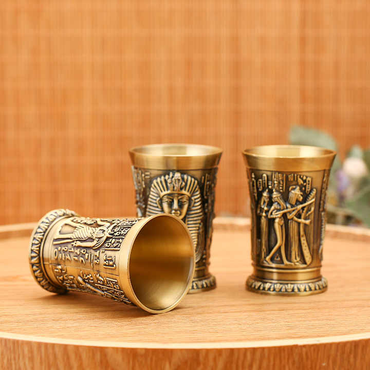 QIAN HU Vintage Egyptian Retro Metal Mini Barware Cocktail