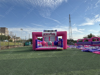 Parc d'attractions gonflable pour course de 5 km, parcours d'obstacles gonflable Ninja Run avec ligne d'arrivée