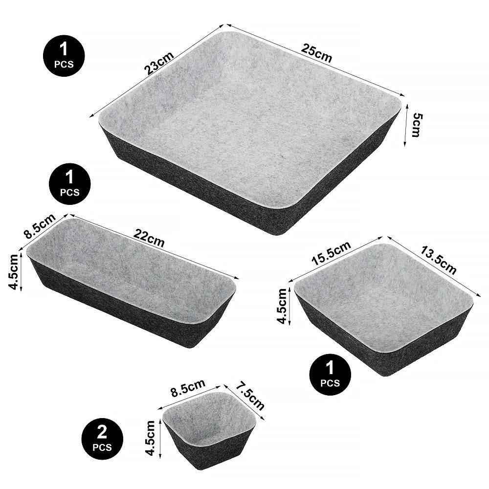 Organisateur de tiroir de bureau en feutre