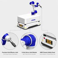 Robot AGV composite, bras collaboratif à 6 axes, cobot mobile personnalisé avec navigation laser SLAM, précision de 30 mm pour l'automatisation