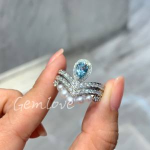 Anillo de oro de 18 quilates con forma de corazón para mujer, con diamantes cultivados en laboratorio certificados por IGI y perlas, una idea de regalo romántica. - Product Image 4