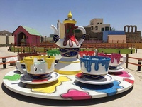 Manège à tasses à thé sur le thème du lotus pour parc d'attractions, équipement de jeux d'extérieur pour enfants KANGYA, modèle E01, 8 places, à vendre