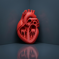 Modèle de cœur anatomique imprimé en 3D FDM en PLA pour la formation médicale, la recherche et le développement, l'éducation, prototype personnalisé OEM