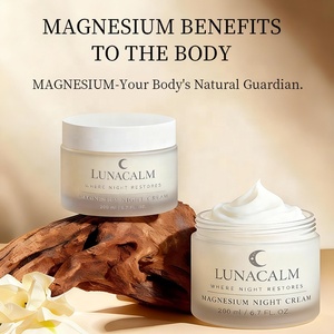 Crème au magnésium pour le visage, lissante, éclaircissante, raffermissante, lotion corporelle avec beurre de karité et lavande pour le sommeil, estampage doré - Product Image 4