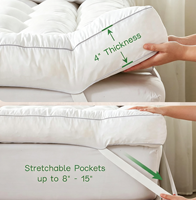 Surmatelas de qualité hôtelière AOSEN, tissu supérieur 100% coton, matelassé, épaisseur 6 cm, protège-matelas, fabricant certifié OEKO-TEX