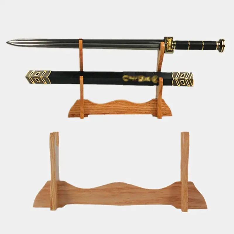 Expositor de espada artesanal, suporte de mesa de madeira para espada, flauta para casa, loja, escritório, presente de aniversário de natal
