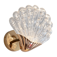 Lampe murale d'ambiance à intensité variable, motif coquille de glace, cristal, base dorée, moderne et simple, pour salon et couloir