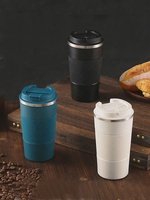 Vente en gros de gobelets à café isothermes en acier inoxydable avec logo personnalisé, bouteille d'eau, mug isolé noir