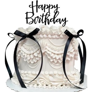 Solid Color Bow Cake Decoration 6x13Cm <b>Cloth</b> Birthday Party Dessert <b>Table</b> Baking Setup - Product Image 3