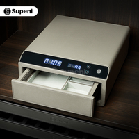 Coffre-fort électronique intelligent à empreintes digitales, en cuir et MDF, pour bijoux, coffre de sécurité numérique domestique pour objets de valeur