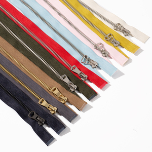 Tùy Chỉnh Màu Đen Nickel Kim Loại Dây Kéo 2-Cách Zip Cho Áo Khoác Vải Sáng Bạc Răng #3/#5/#8/#10 Kích Thước Kim Loại Dây Kéo Thanh Trượt - Product Image 4