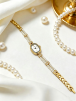 Nouvelle montre-bracelet haut de gamme pour femme, style perle ovale, luxe, mode niche, montres pour femmes, article le plus vendu
