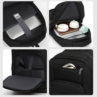 Sac à dos professionnel durable pour ordinateur portable avec fermeture éclair, en tissu Oxford imperméable, doublure en polyester, compartiment pour ordinateur de grande capacité