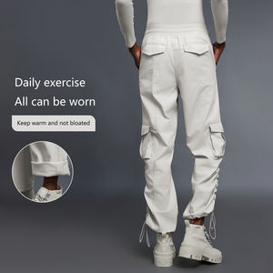 <span class=keywords><strong>Salopette</strong></span> décontractée chaude en velours pour femmes automne/hiver pantalon de fitness à cordon avec couverture des pieds coupe ample - Product Image 3