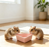 Bouteille d'eau automatique pour animaux de compagnie, en céramique arrondie, écologique, mignonne, étanche, multicolores, brillante, avec gamelle pour hamster, cochon d'Inde, petit animal