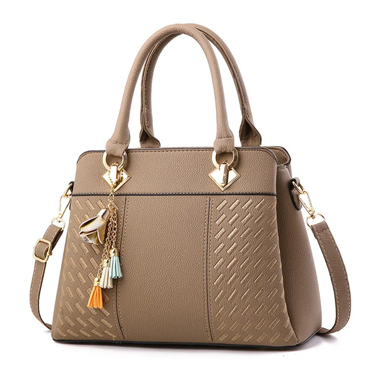 wholesale custom designer brand fashion hot selling latest tote women leather large shoulder hand bag
