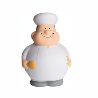 Balle anti-stress personnalisée en forme de chef, avec logo imprimé, en PU, jouet anti-mousse, jouet souple pour soulager le stress